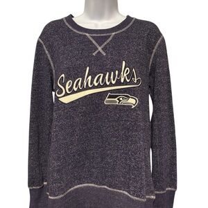 Women’s Seattle Seahawks Crew Neck Pullover Sweatshirt with Team Logo Purple M